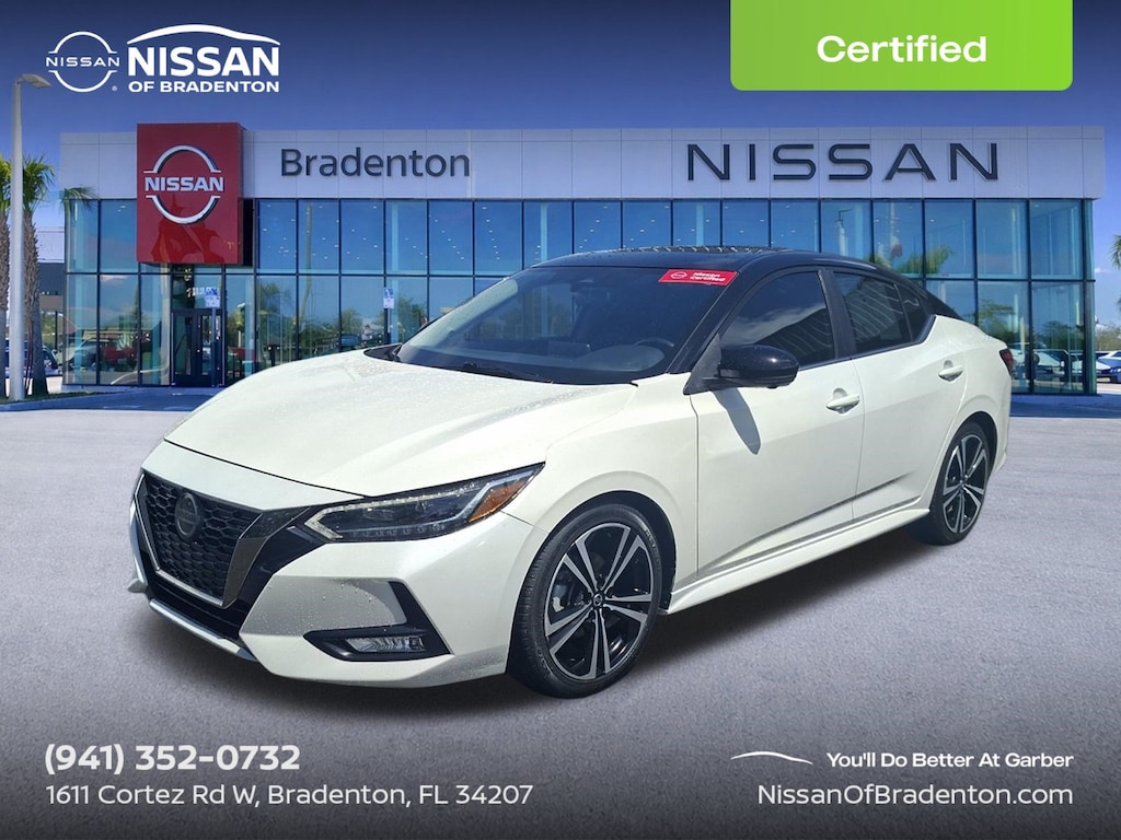 White 2023 Nissan Sentra SR from the dealer listing